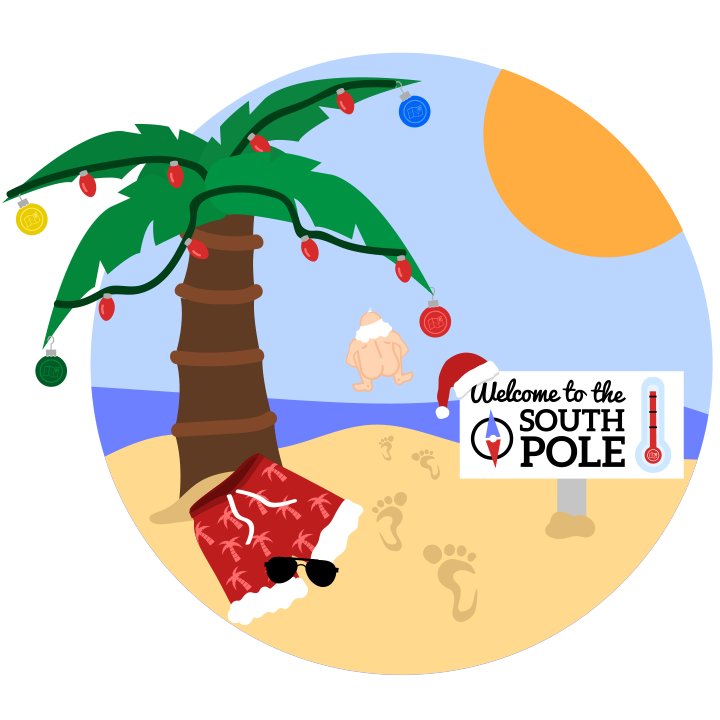 Earn the "Skinny Dipping Santa" Badge just for joining!